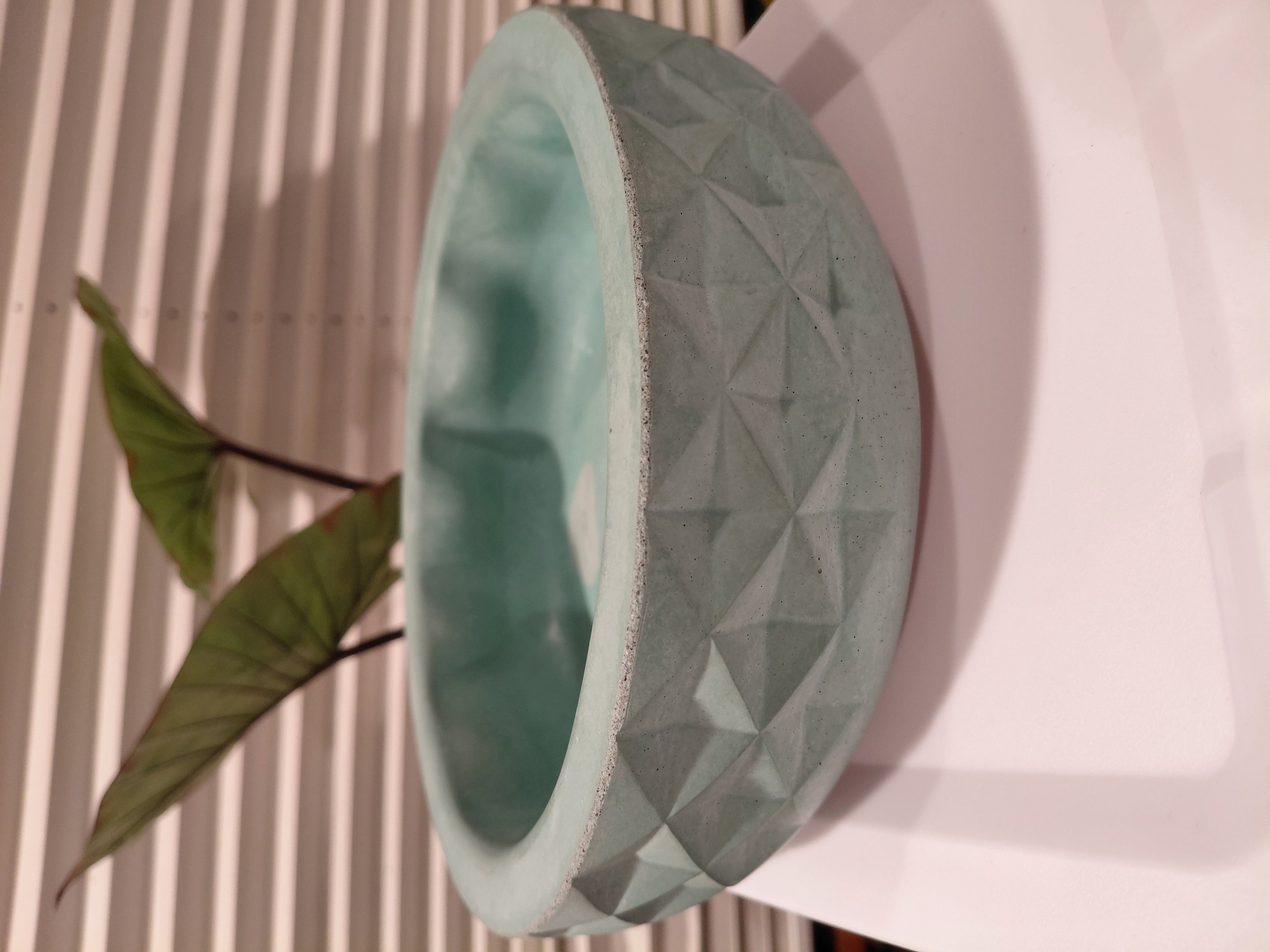 Jade Concrete Bonsai Bowl w/Wire Holes