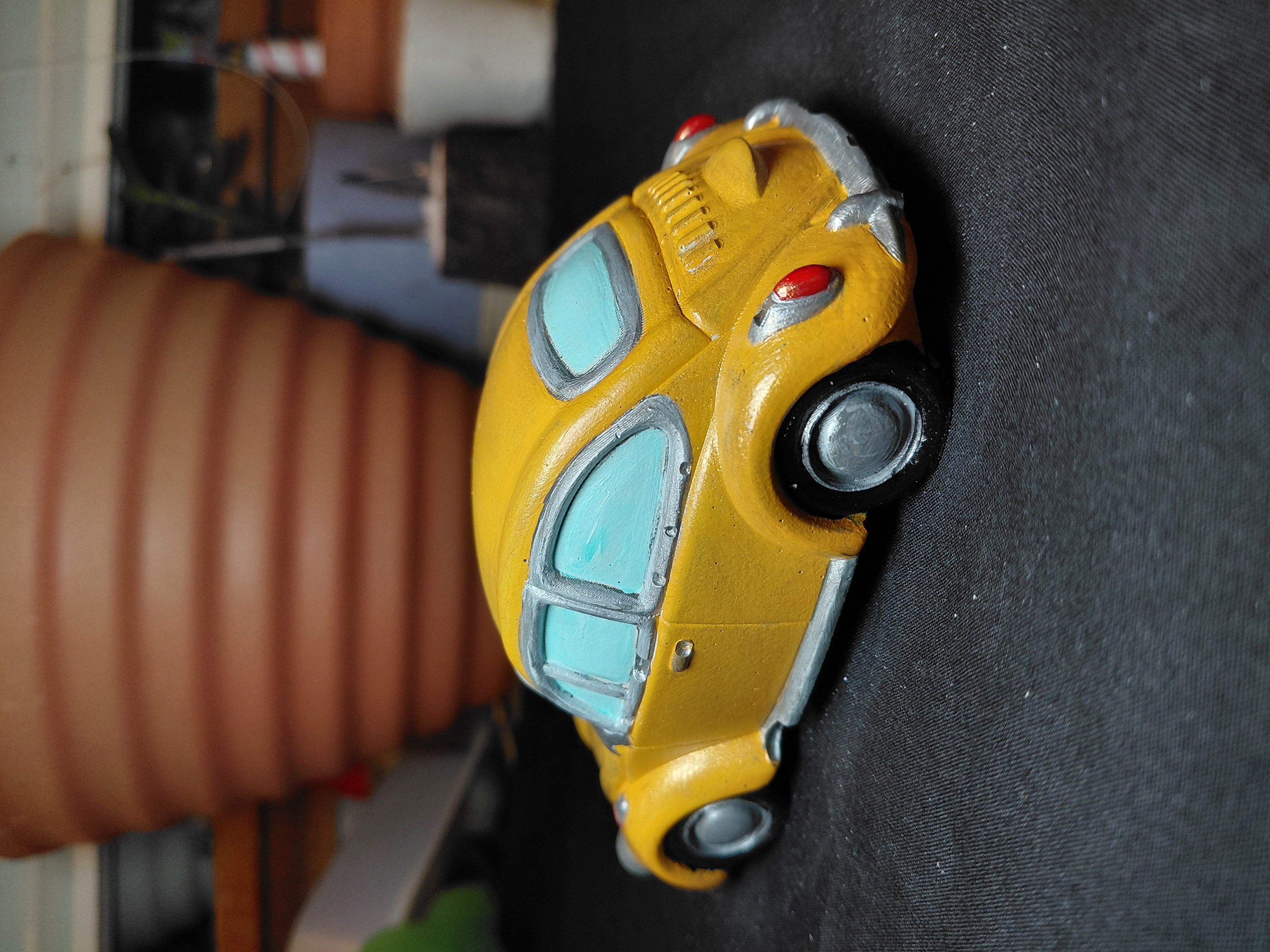 Vintage Car Hand Painted Concrete