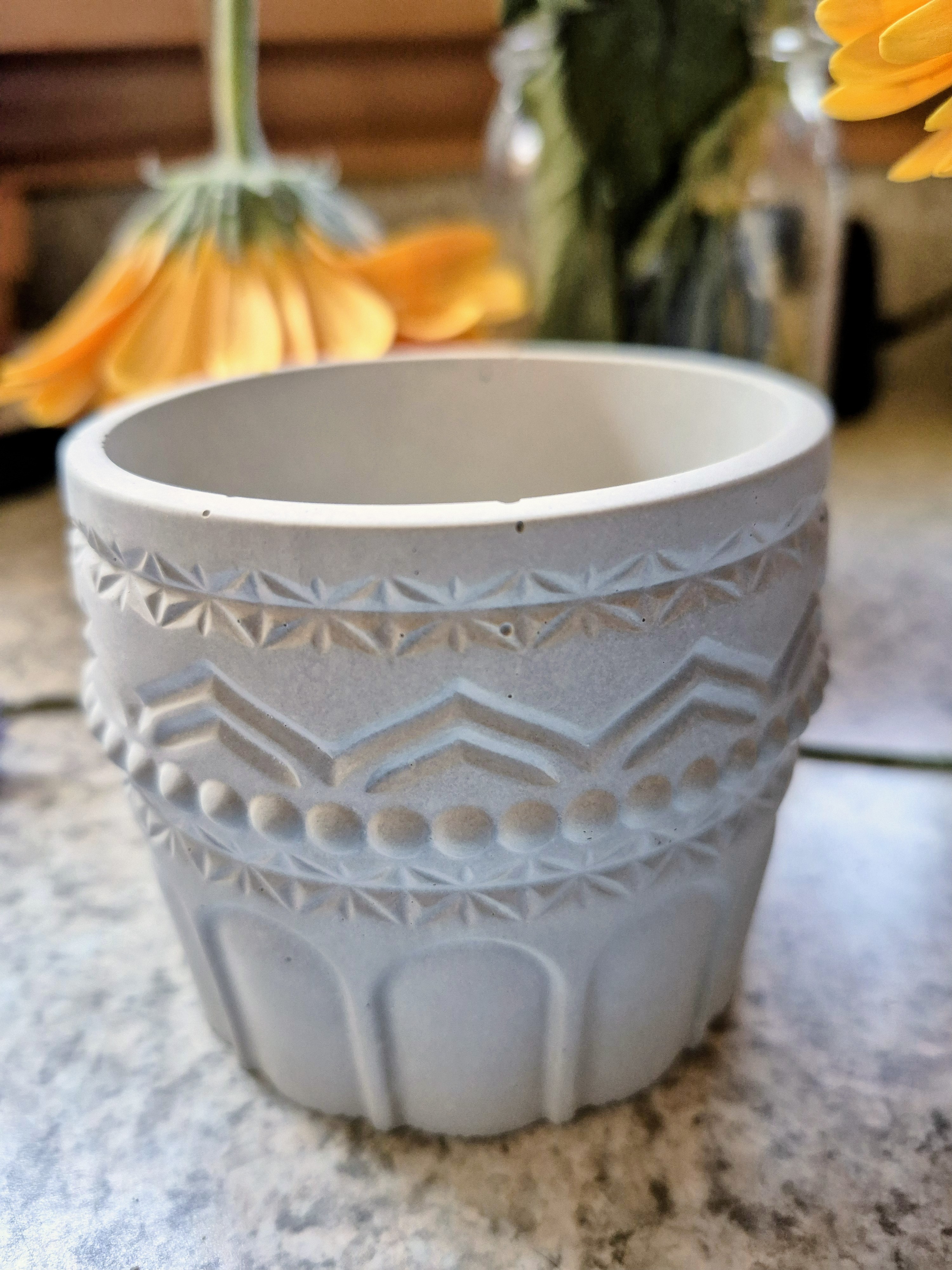 Aztec Concrete Pot