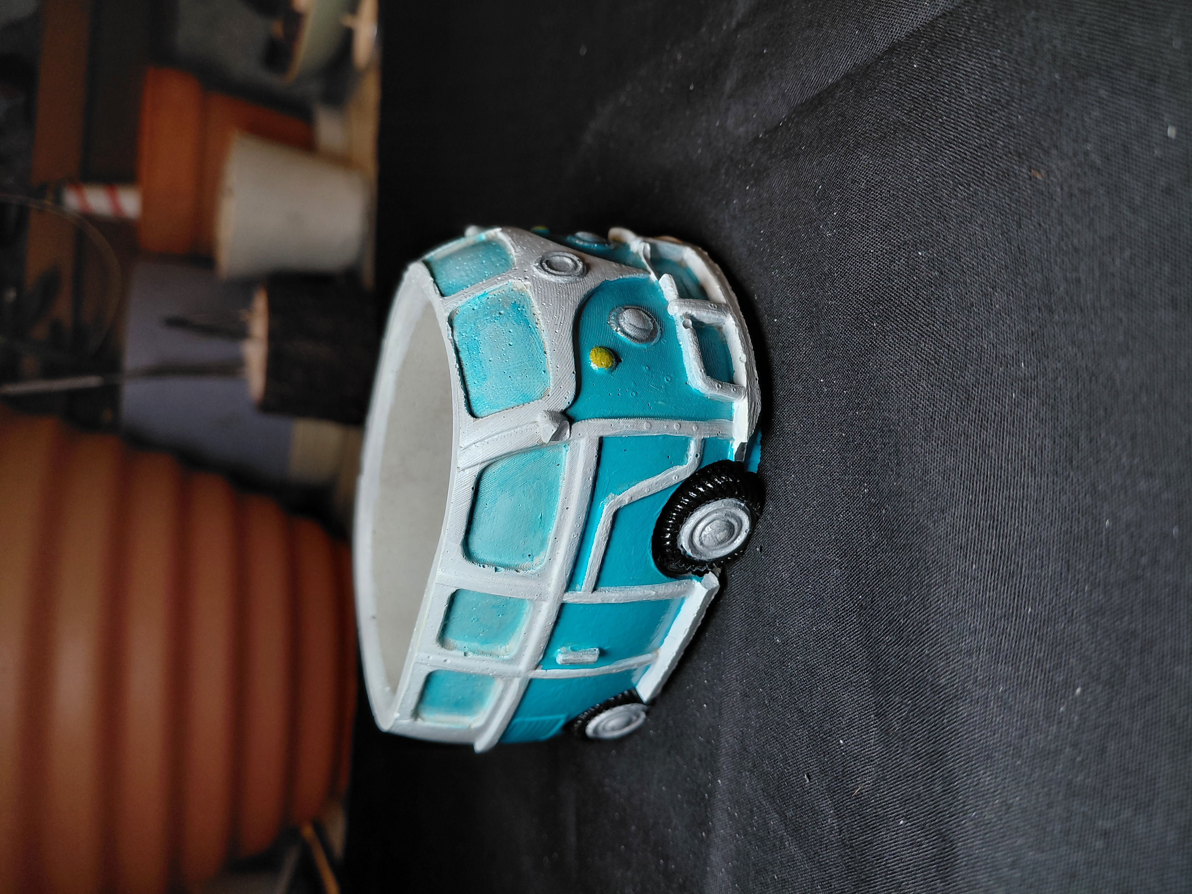 Hand Painted Concrete Van Pot/Container