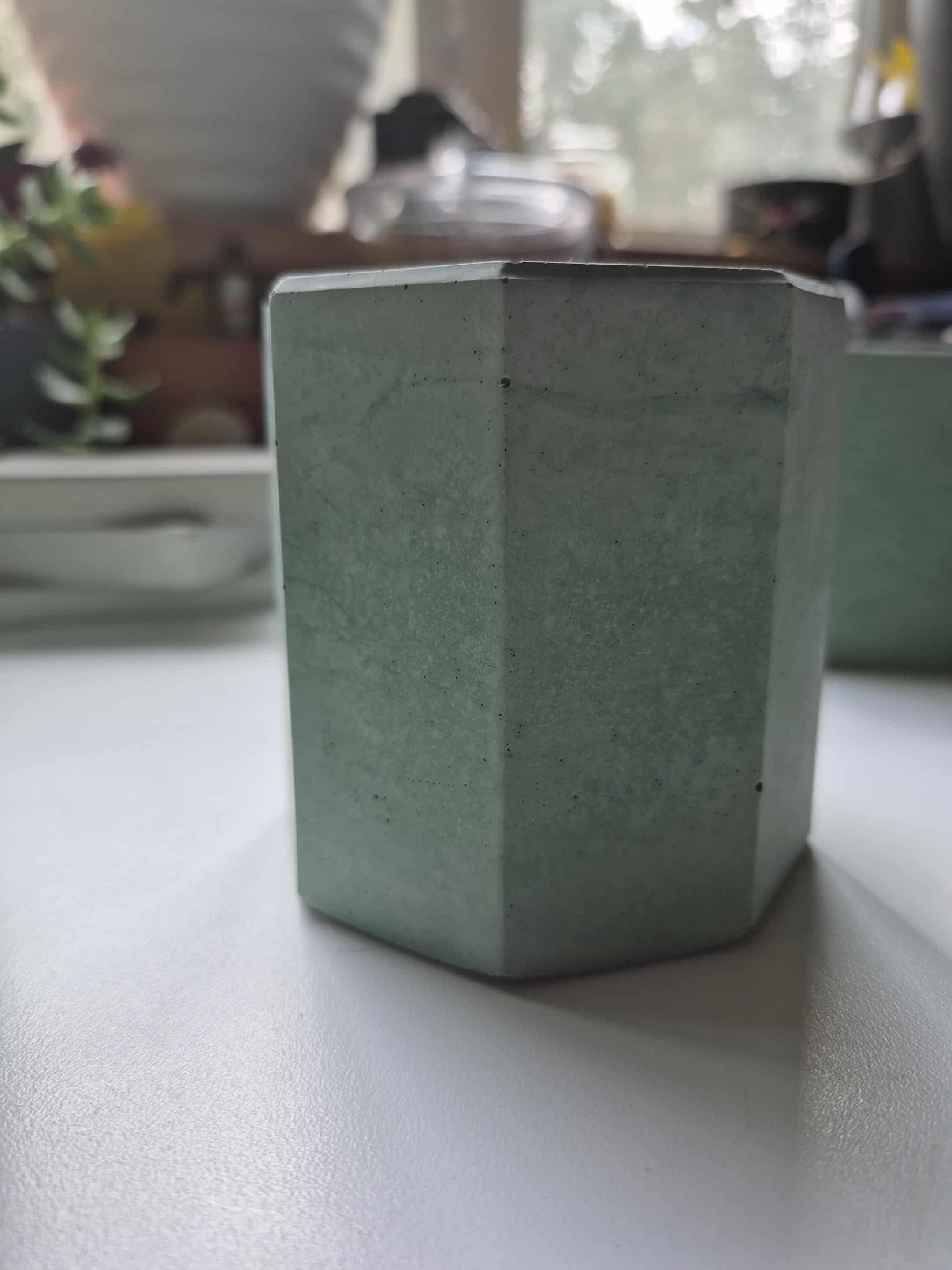Jade Green Octagon Concrete Pot 