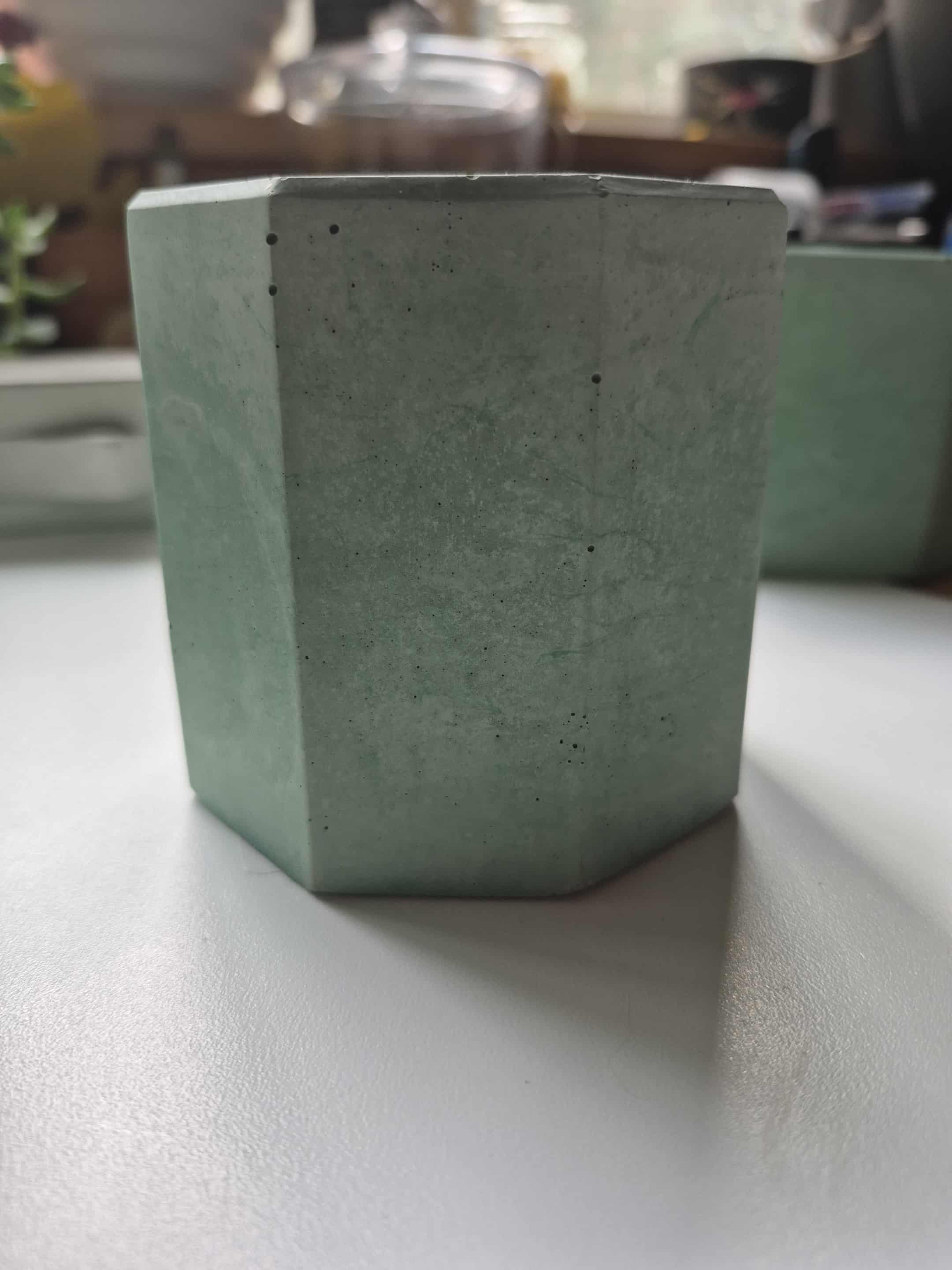 Jade Green Octagon Concrete Pot 