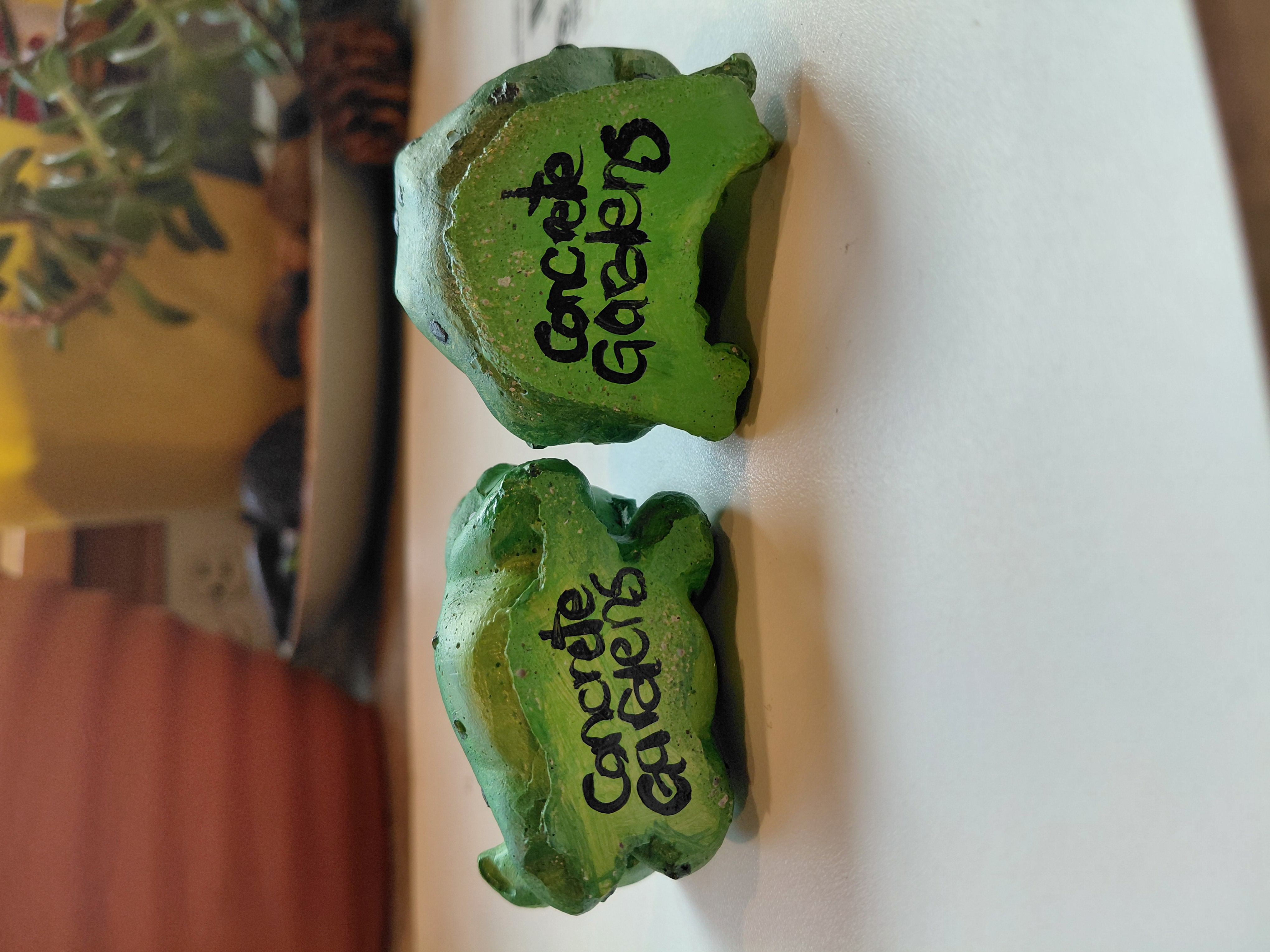 Set of Hand Painted Concrete Frogs