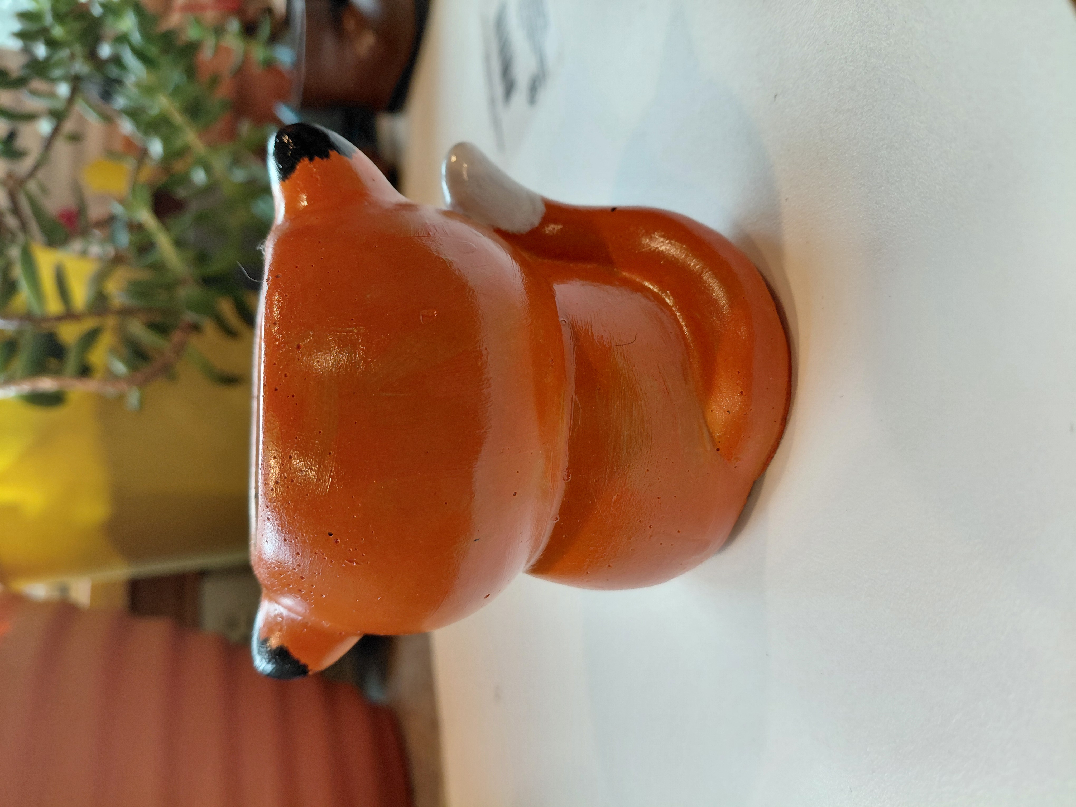 Hand Painted Concrete Fox Pot