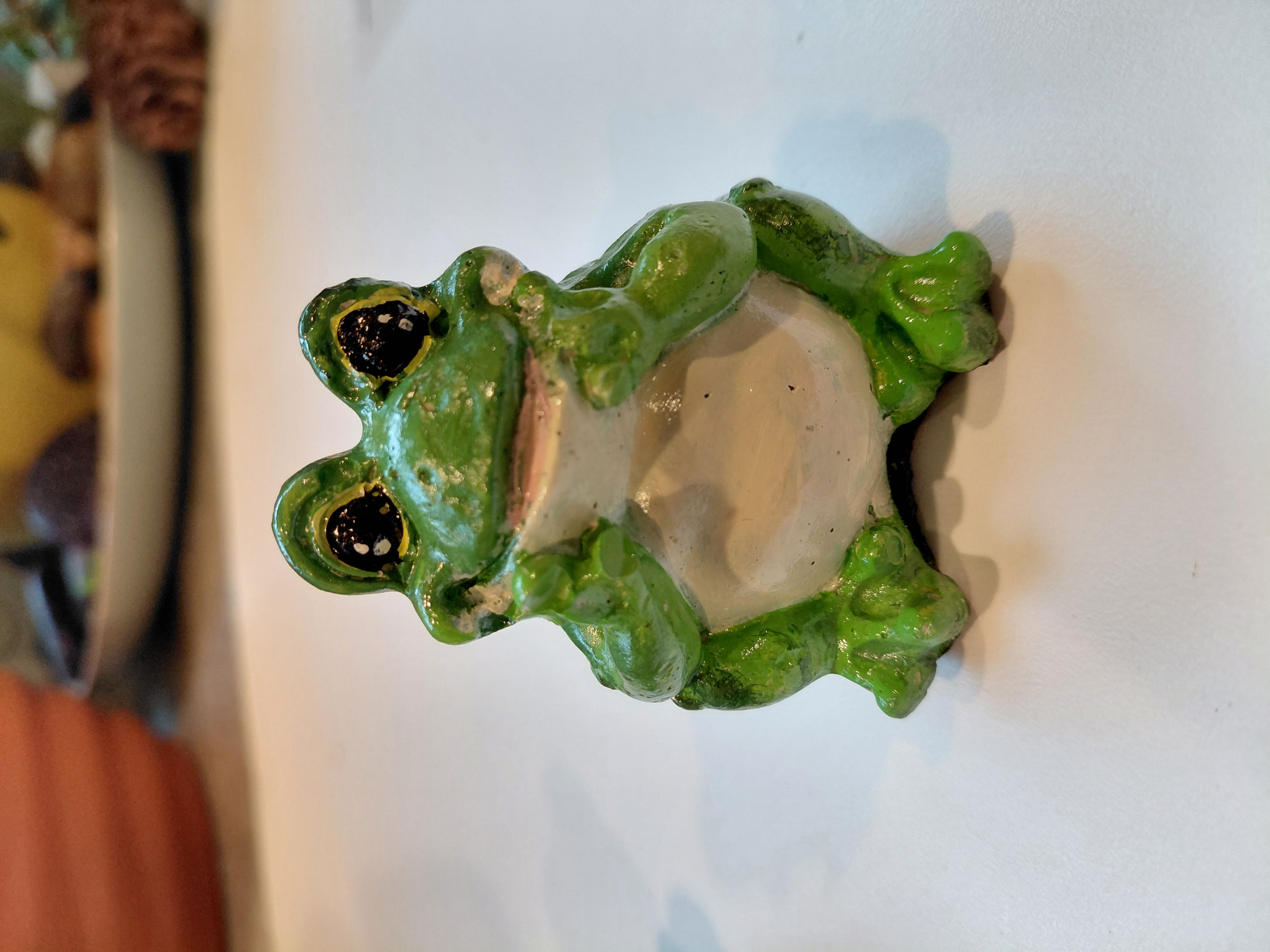 Set of Hand Painted Concrete Frogs