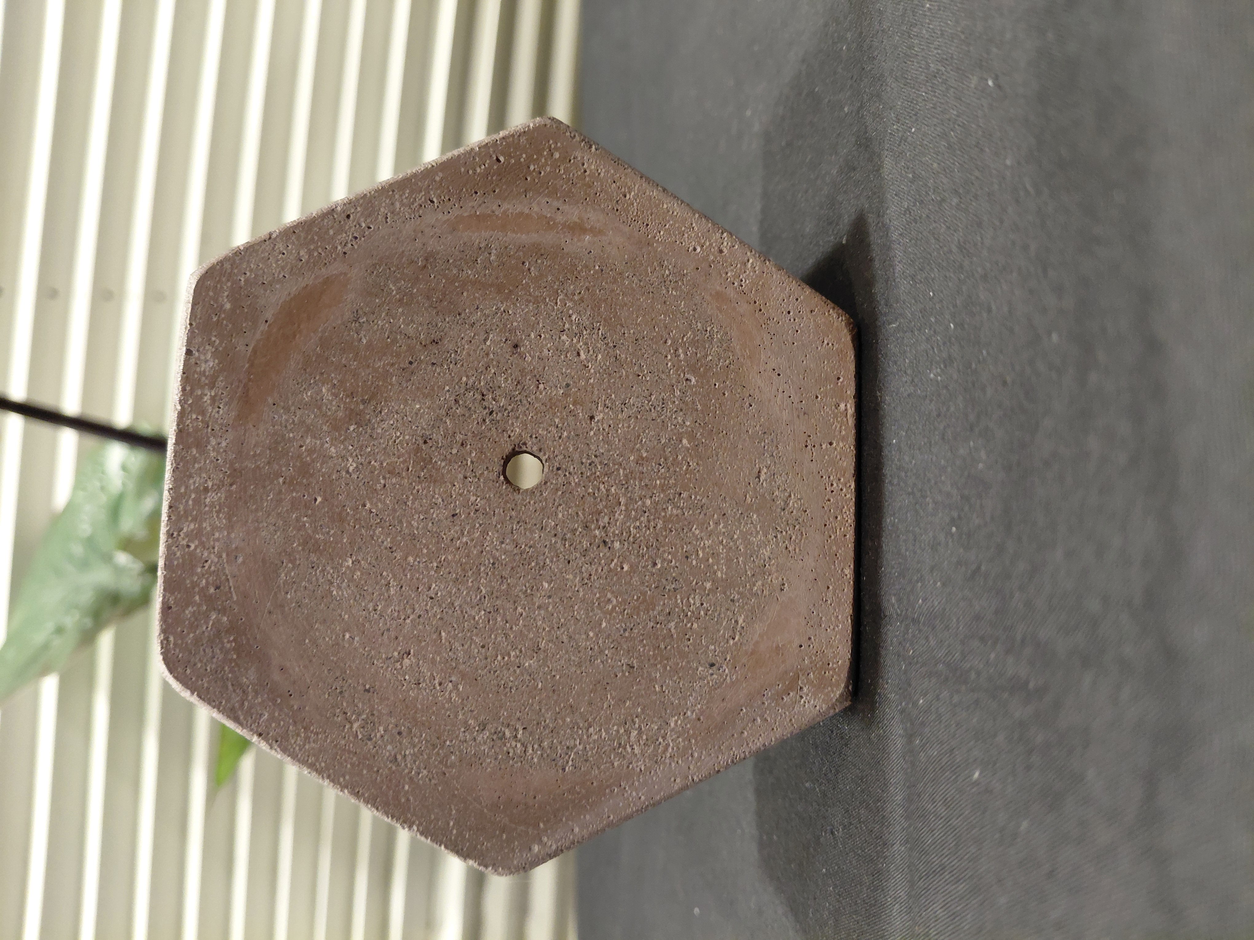 Geometric Brown Concrete Planter