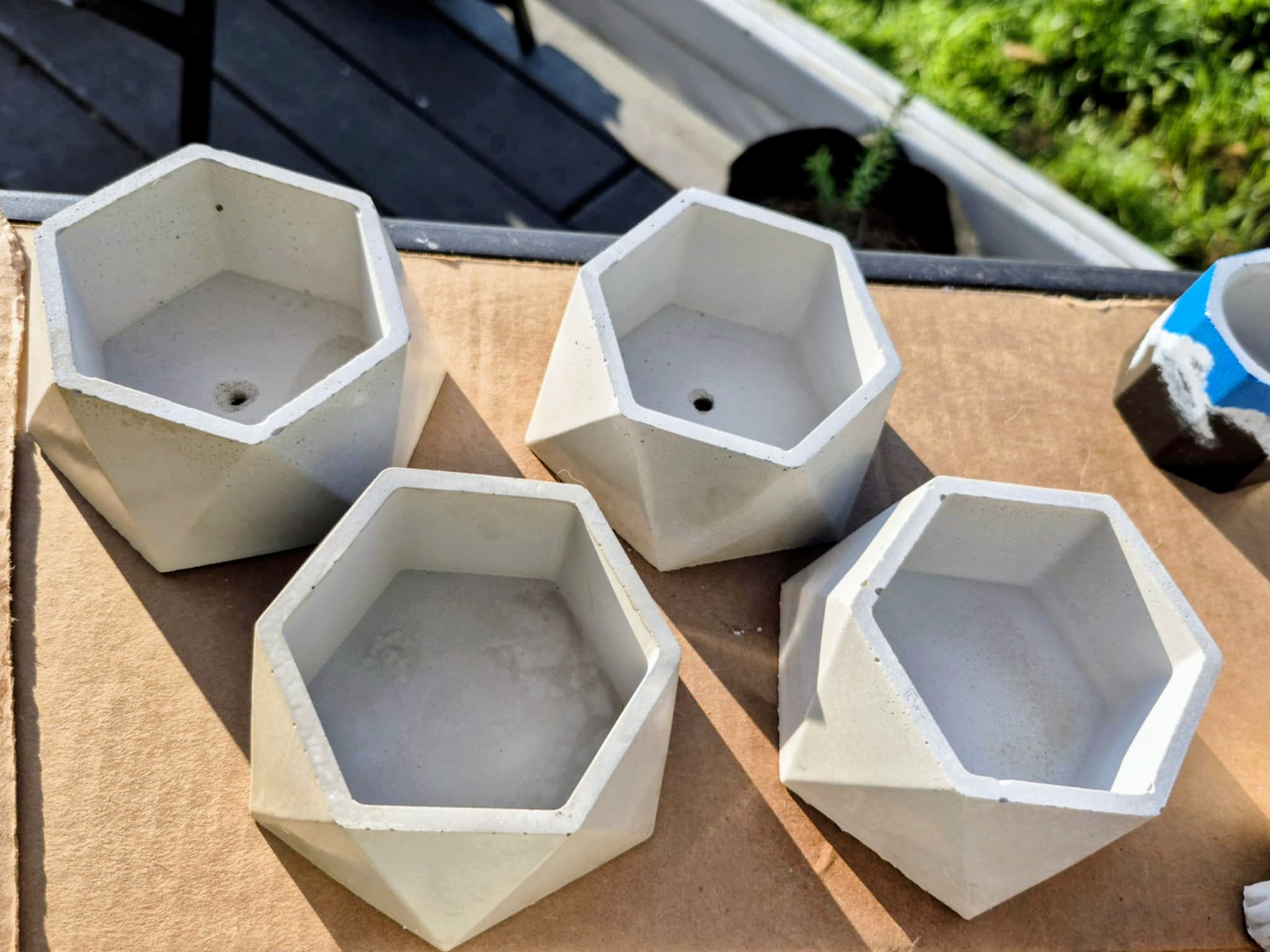 Hexagonal Concrete Pots