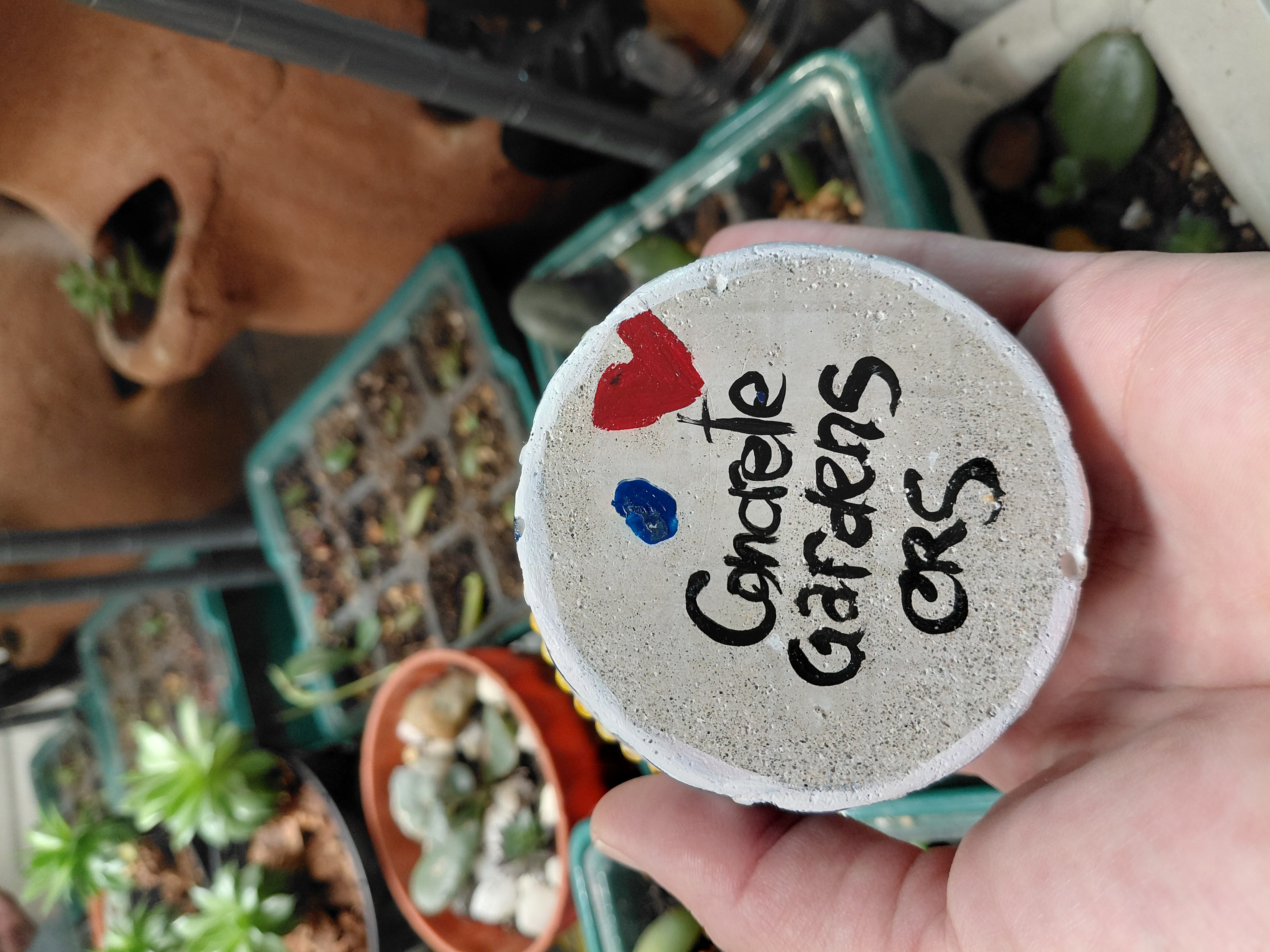 Stary Night Hand Painted Pot 2.75" tall