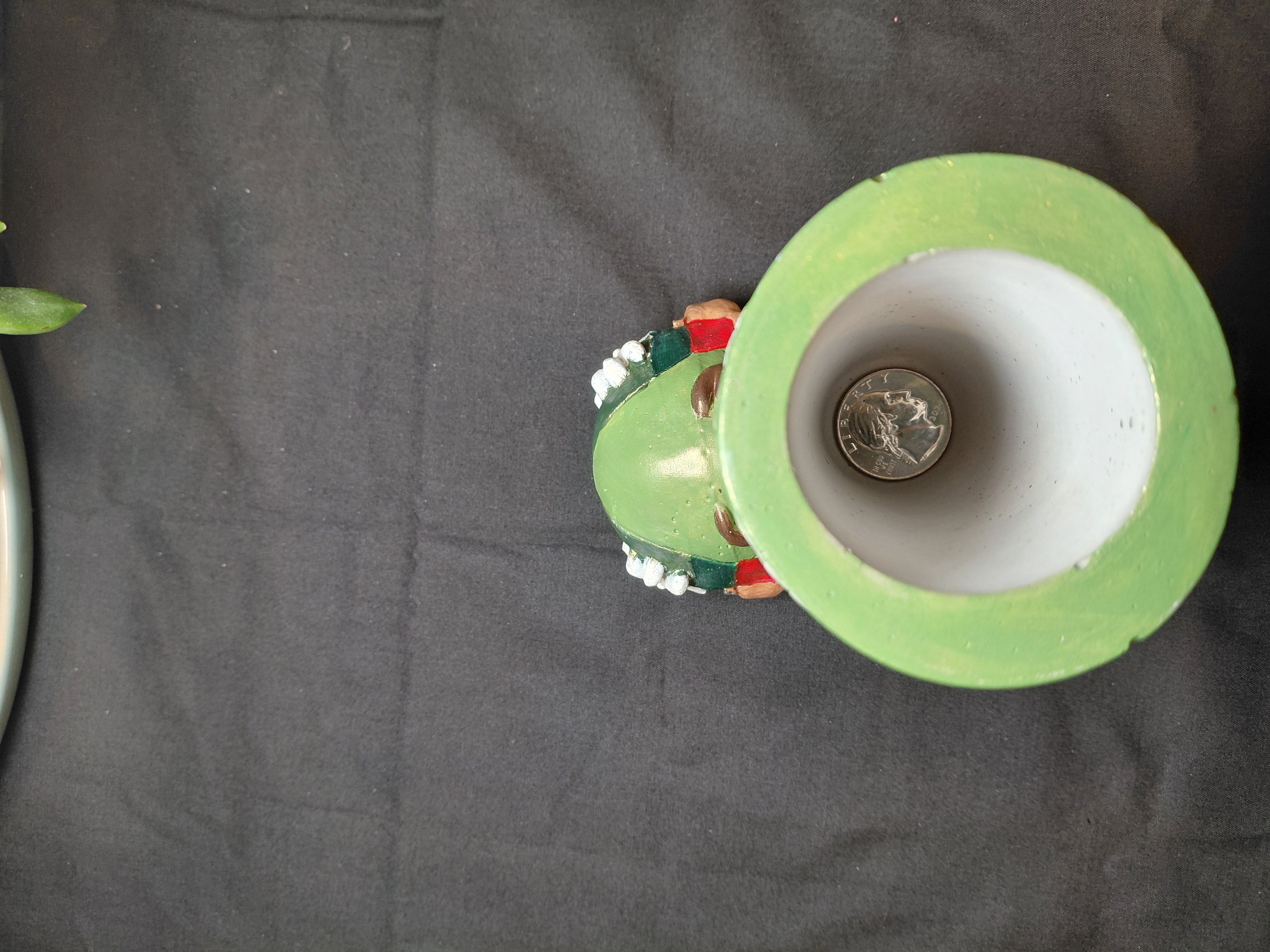 Stocking Pot/Container Hand Painted Concrete 4.25" Tall