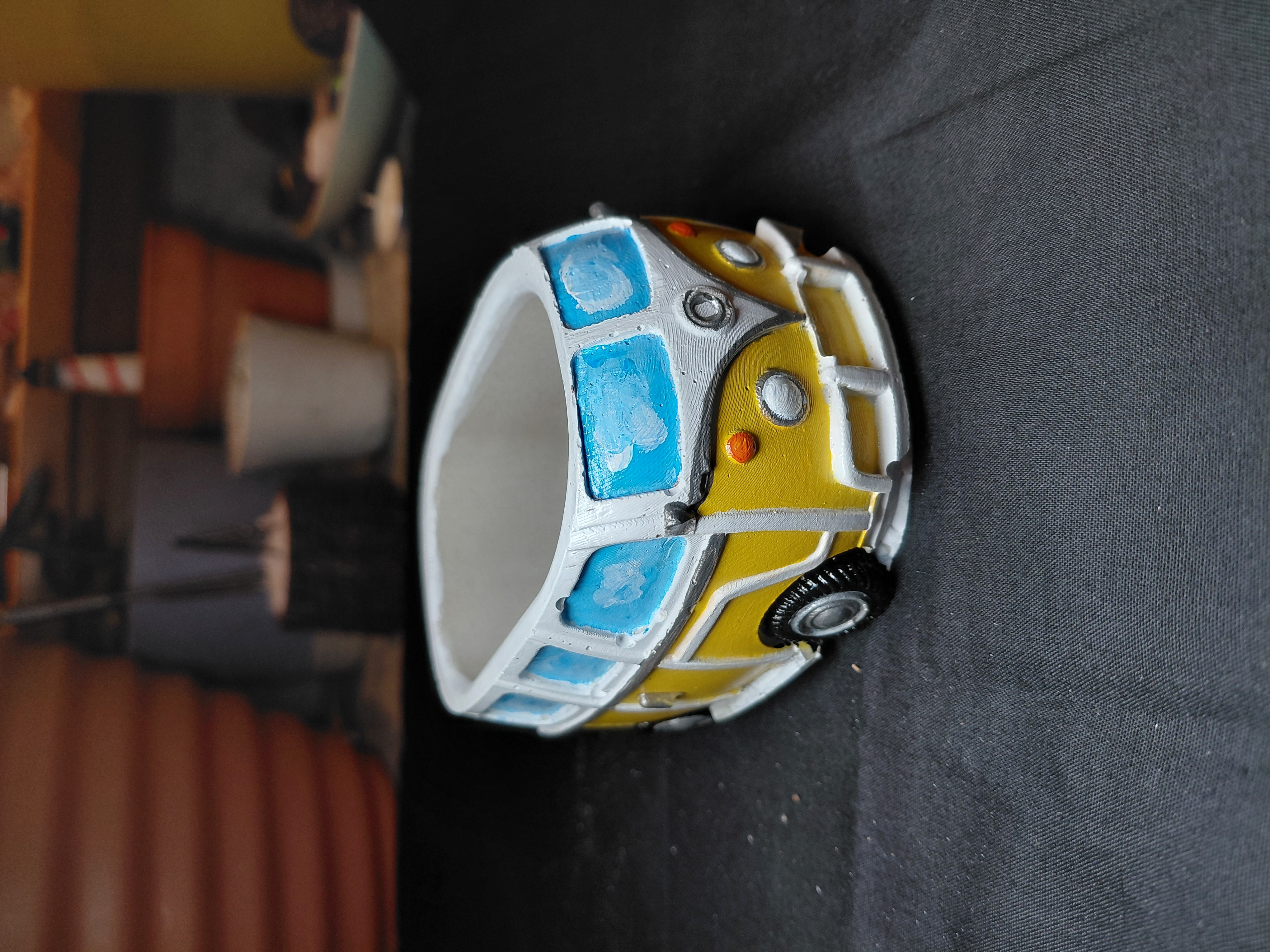 Retro Van Pot/Container Hand Painted Concrete