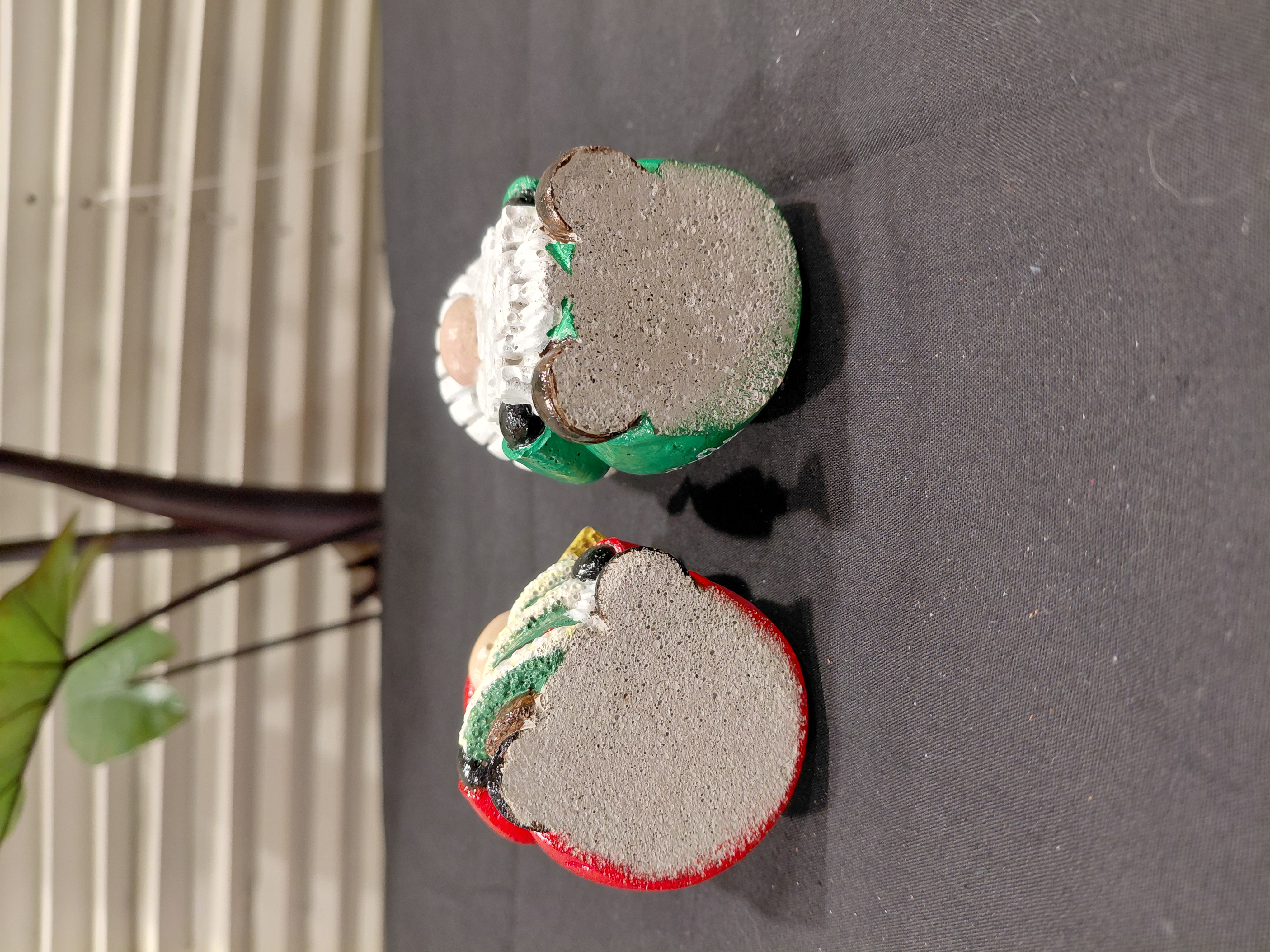 Set of Xmas Hand Painted Concrete Gnomes 