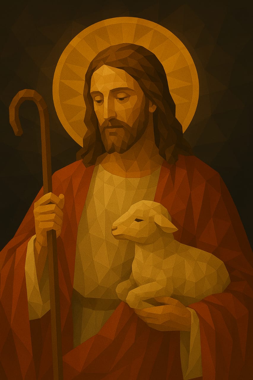 Cuadro religioso de buen pastor