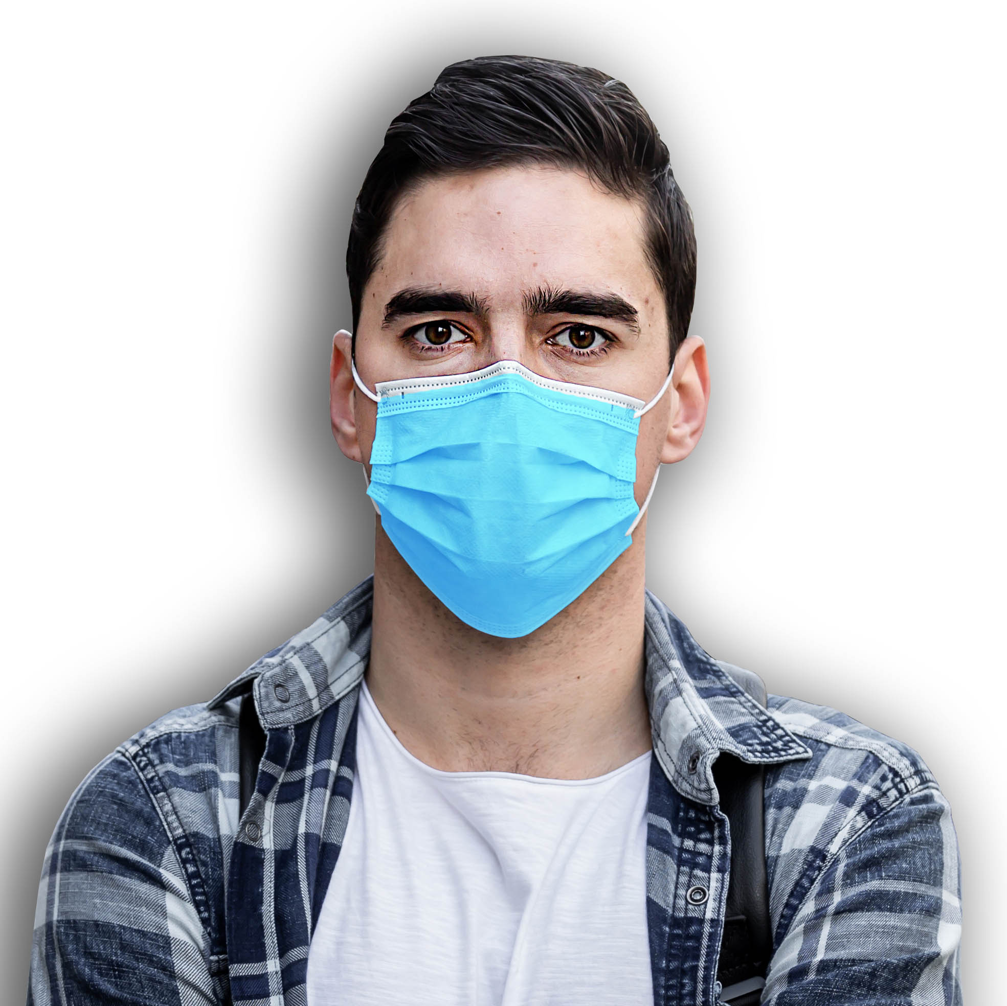 Cordova Ear-Loop Masks, 3-Ply Pleated, Blue, 50/Box, 40 Boxes/Case