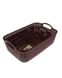 Rectangular Plastic Storage Basket Set