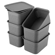 Stackable plastic storage bins