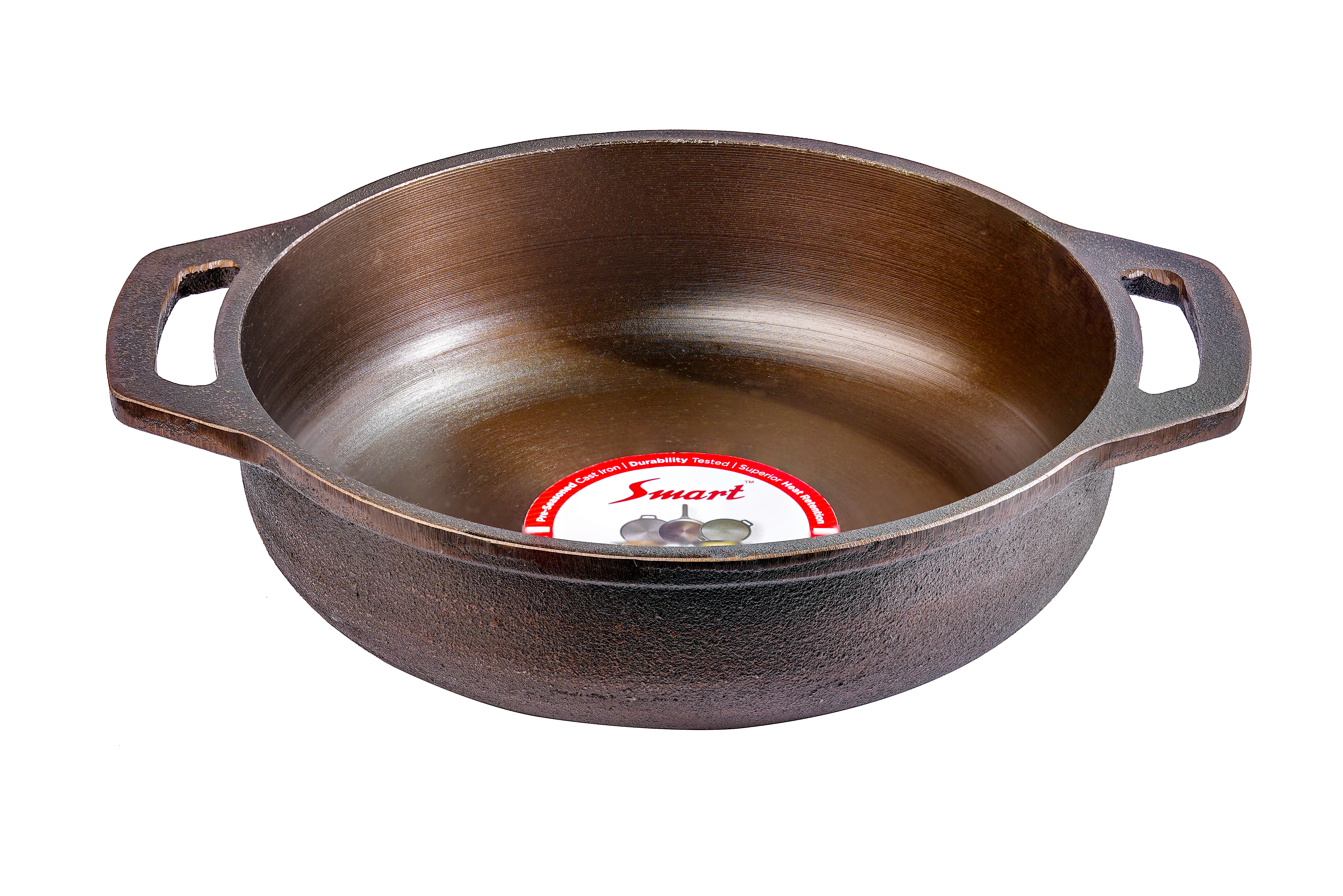 Pre-Seasoned - Cast Iron - Kadai - Flat Base