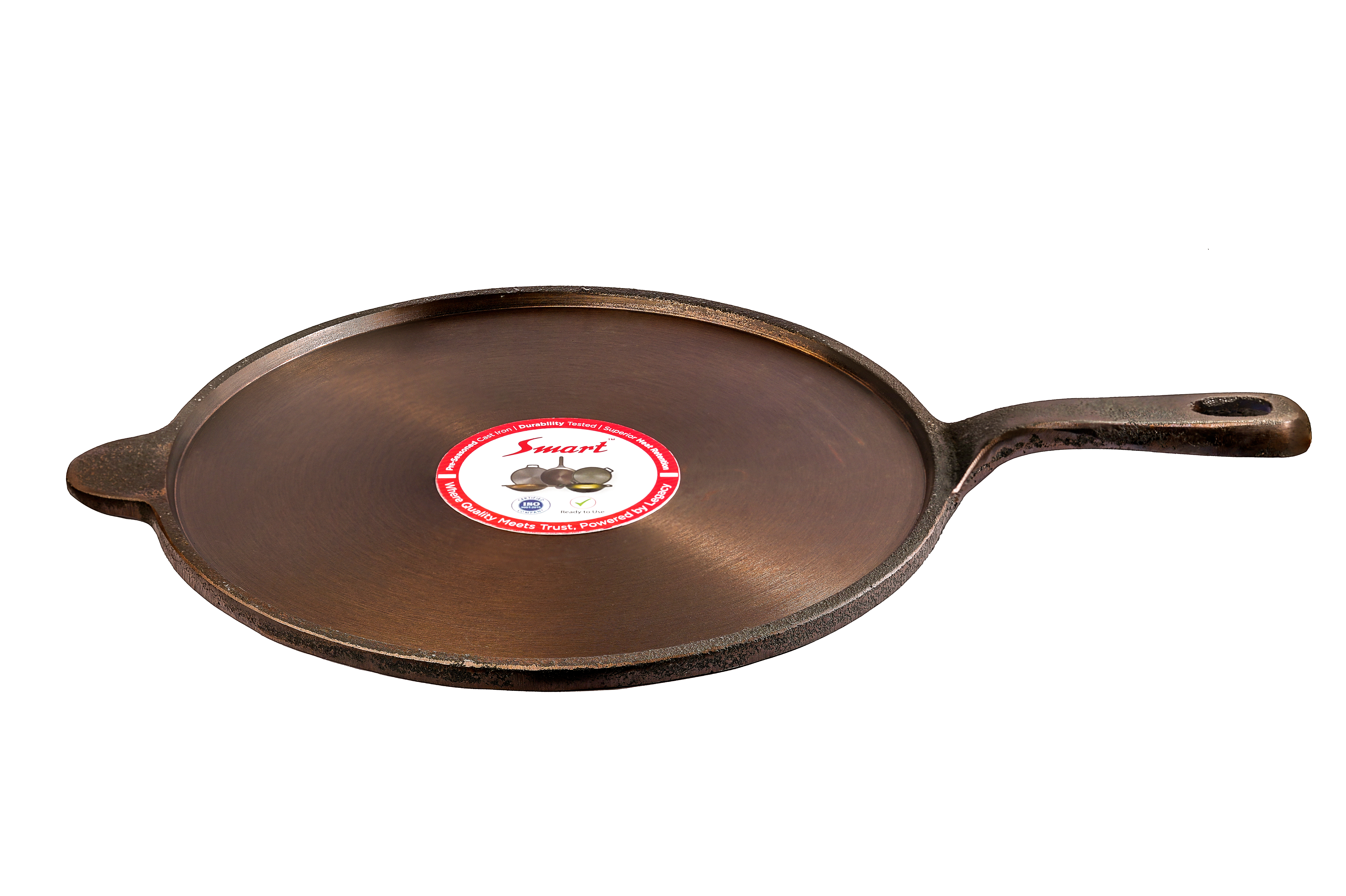 Pre-Seasoned - Cast Iron - Dosa Tawa - Long Handle 