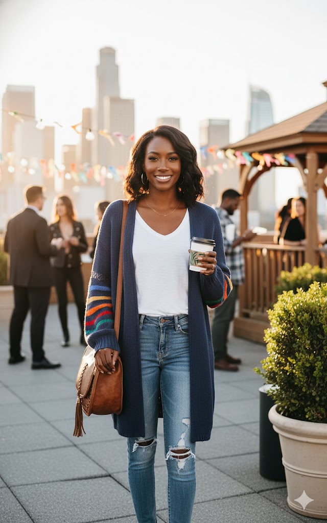 Women’s Blue Knit Cardigan