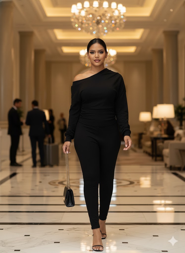 Elegant One-Shoulder Black Jumpsuit