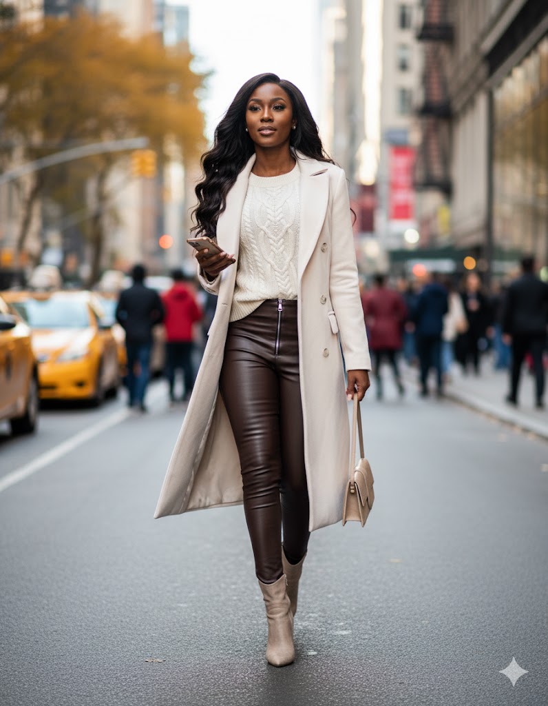 Elegant Long Beige Coat