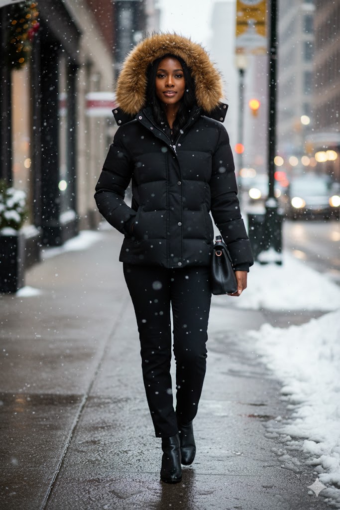 Black Winter Puffer Jacket