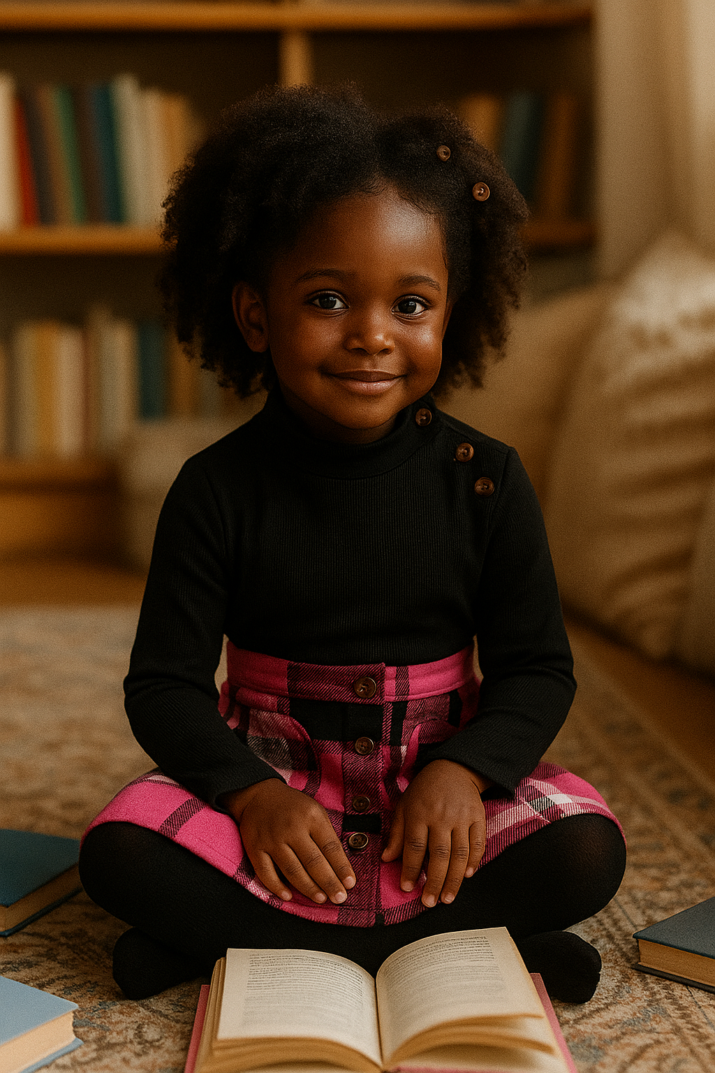 Girls' Pink Plaid Skirt