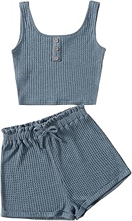 Girl's Waffle Knit Lounge Set