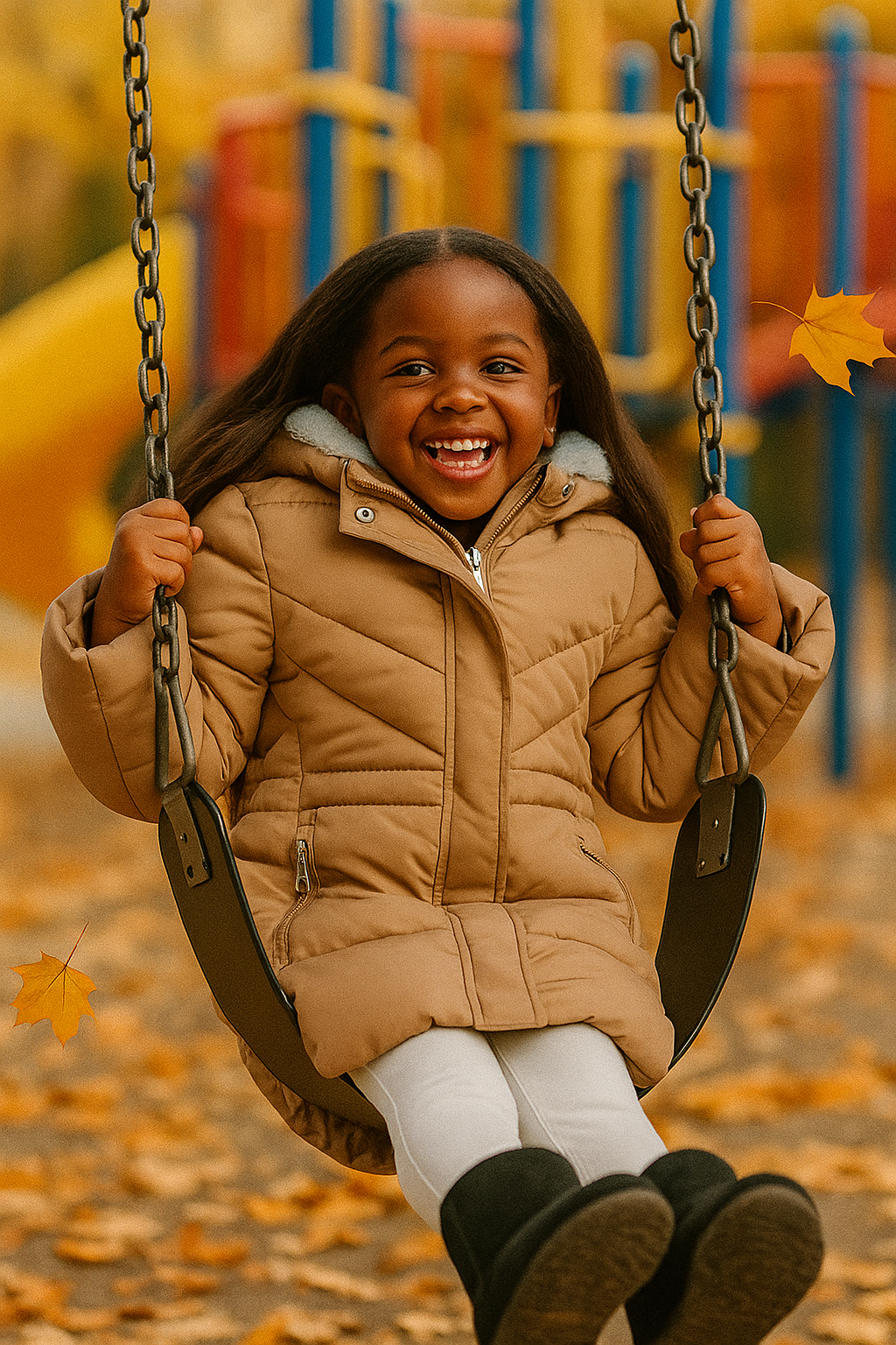 Children's Beige Winter Puffer Jacket