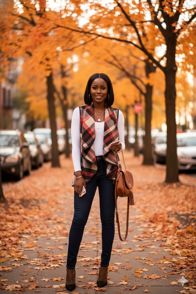 Plaid Sleeveless Vest