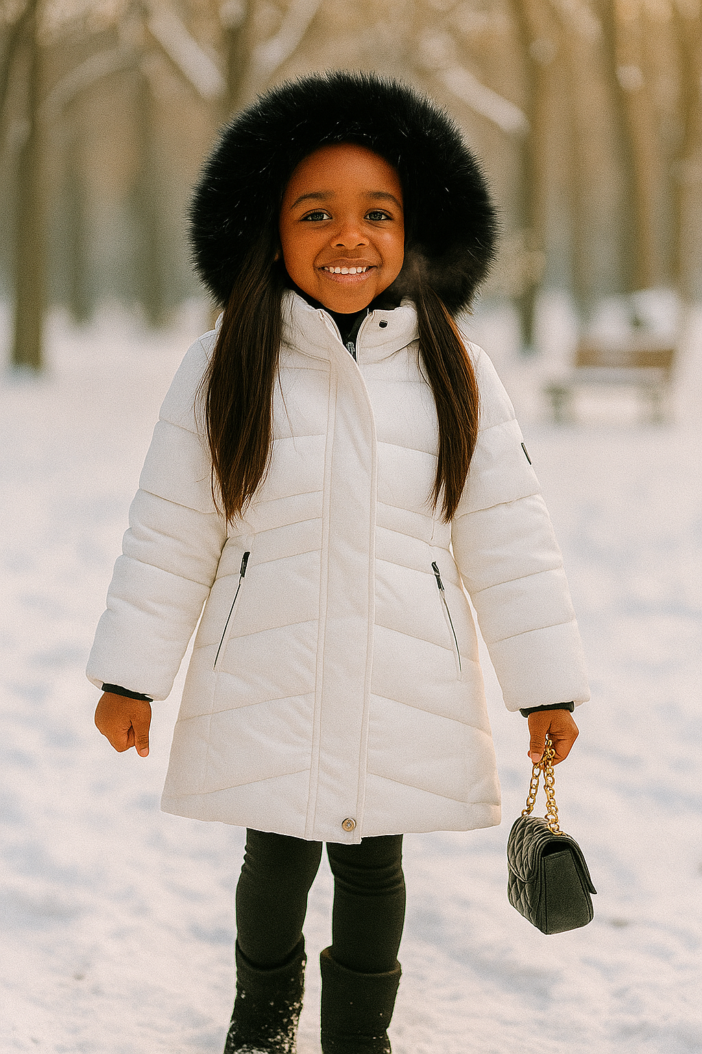 Winter White Hooded Coat