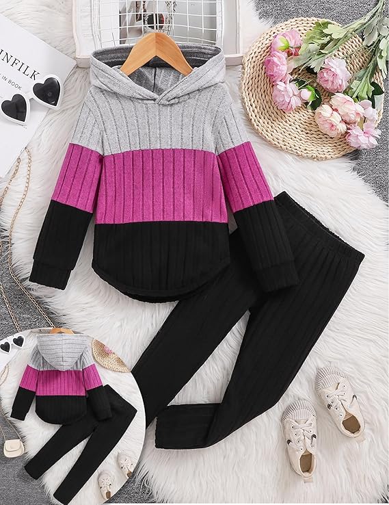 Kids' Colorblock Hoodie and Pants Set