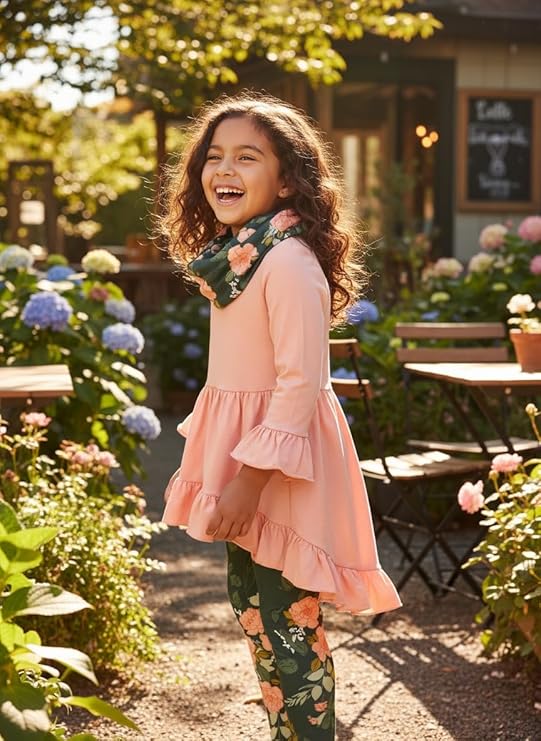 Girls’ Floral Ruffle Outfit