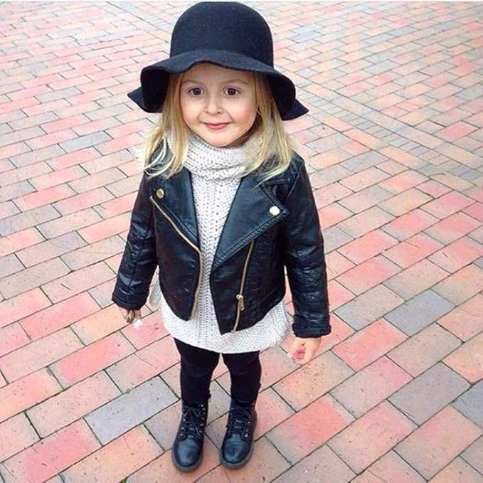 Kids' Black Faux Leather Jacket