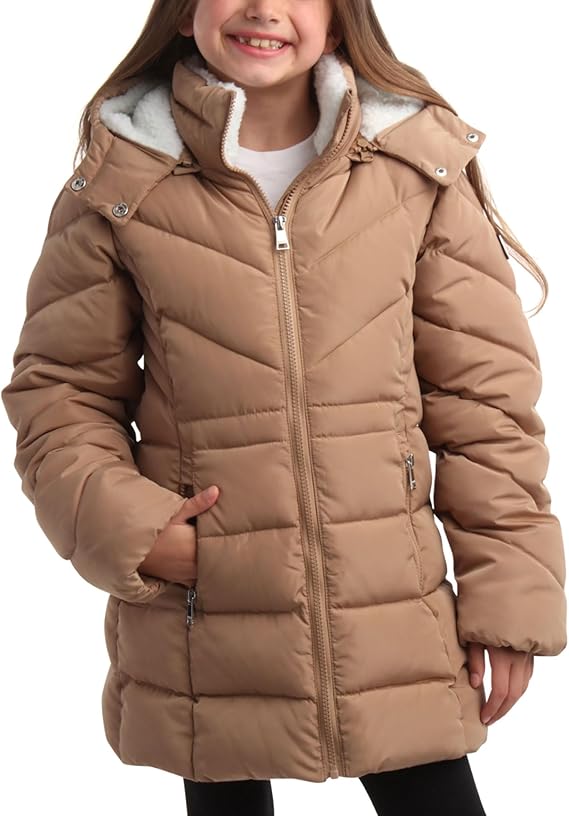Children's Beige Winter Puffer Jacket