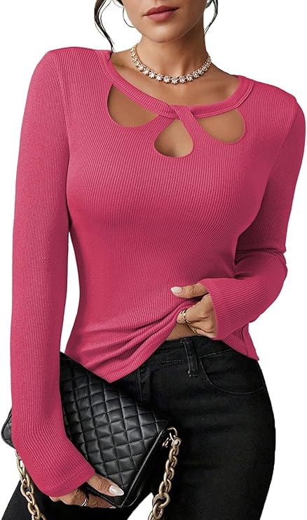 Pink Cutout Knit Top