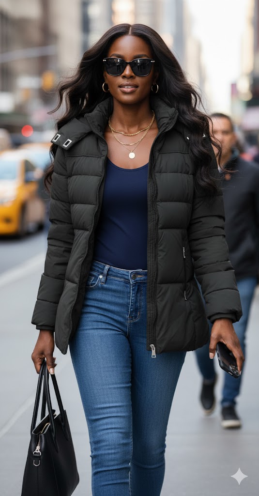 Women's Black Puffer Jacket