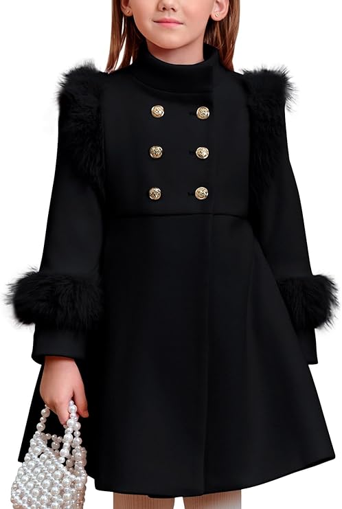 Children’s Black Double-Breasted Coat