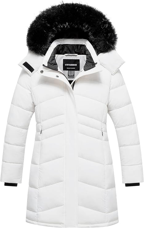 Winter White Hooded Coat