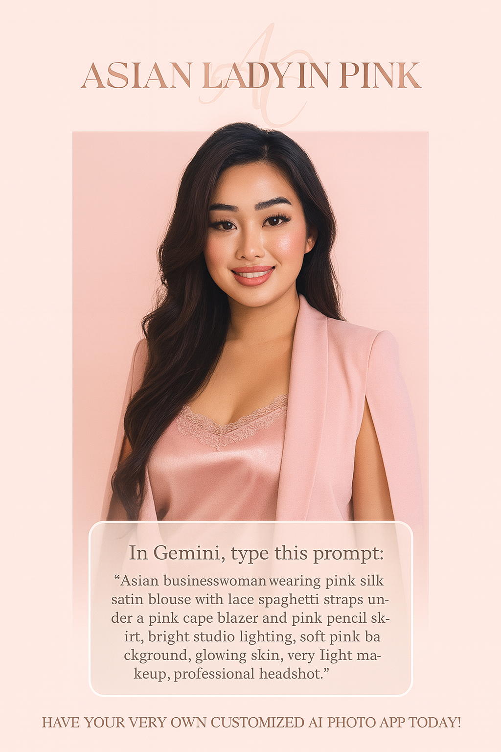 Asian Lady in Pink Head Shot Prompt Book 