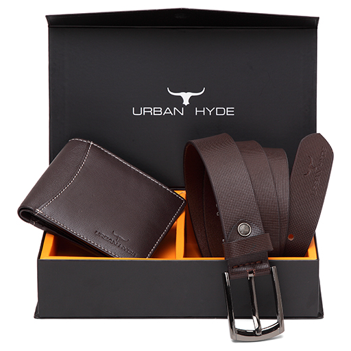 Urban Hyde Leather Wallet and Belt Gift Set