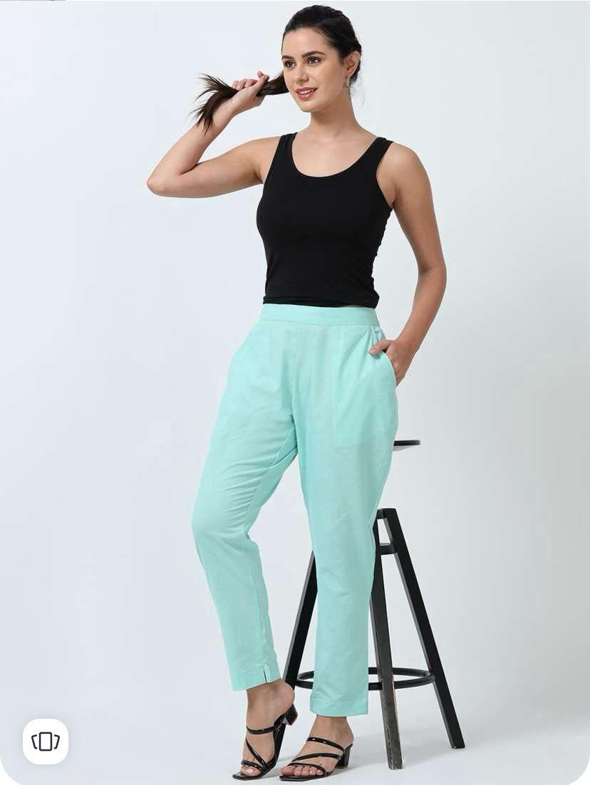 Women's Mint Green Casual Pants