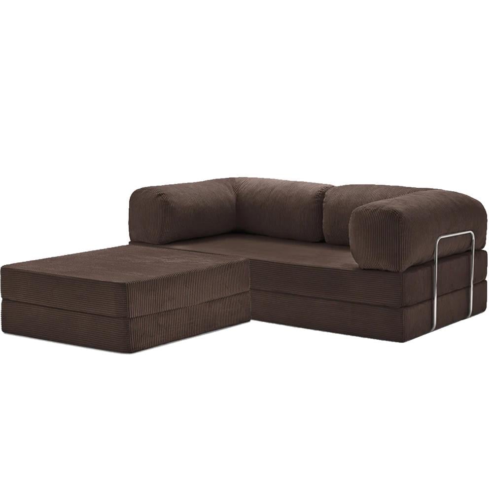 Modern Brown Corduroy Sofa