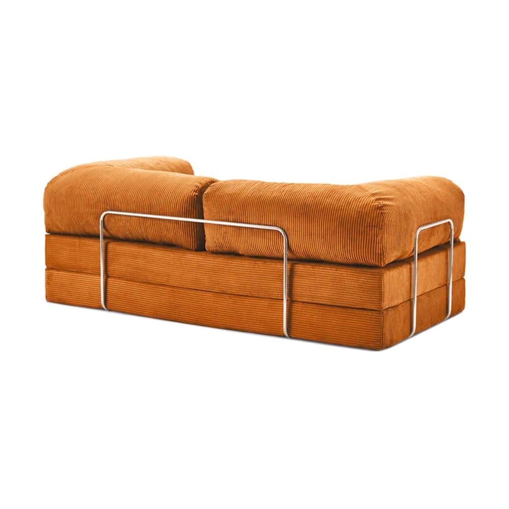 Modern Orange Corduroy Sofa