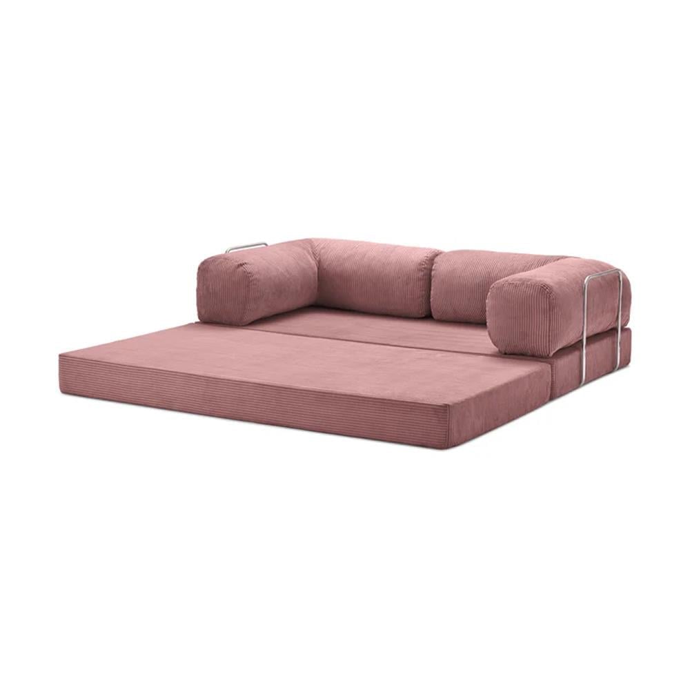 Modern Pink Corduroy Sectional Sofa