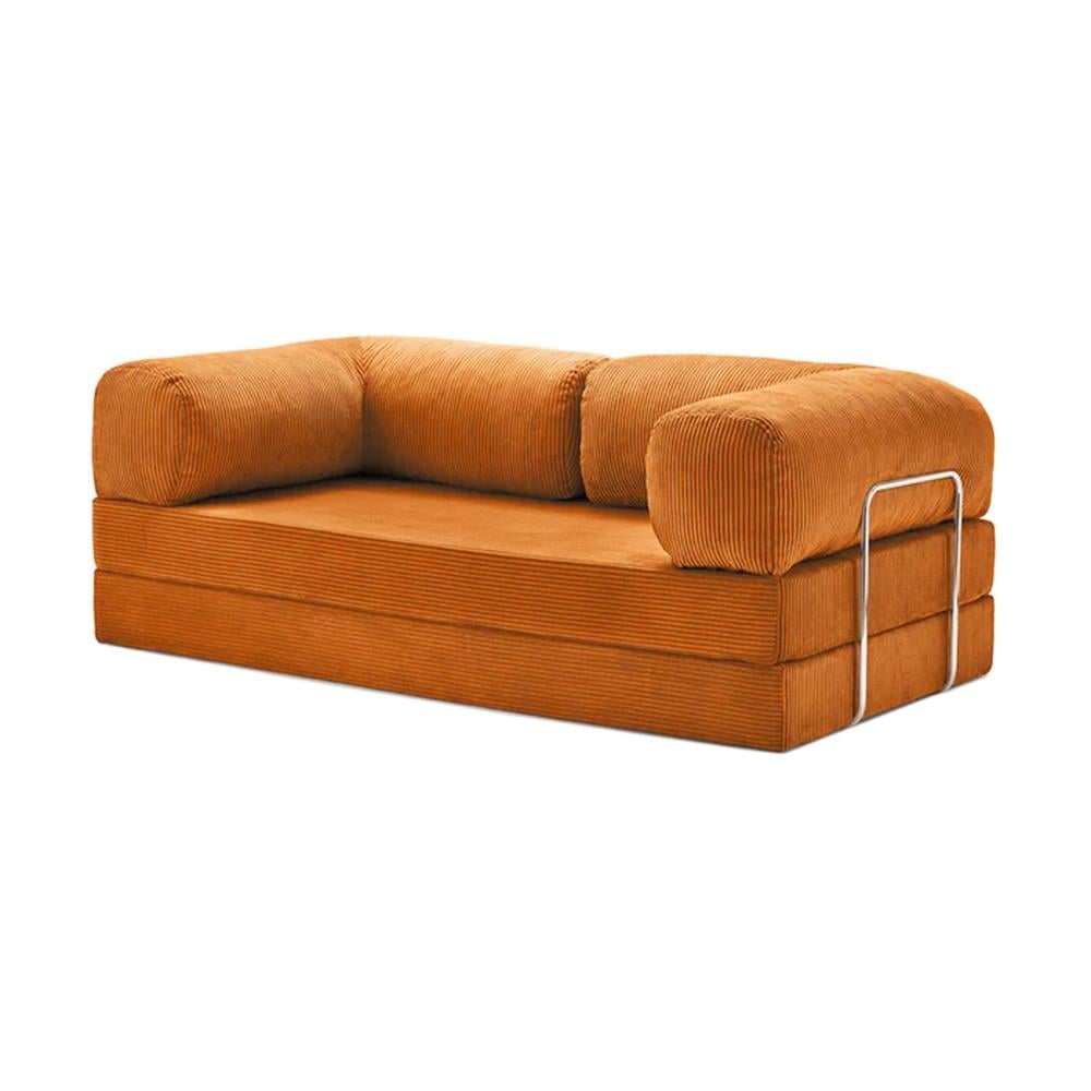 Modern Orange Corduroy Sofa