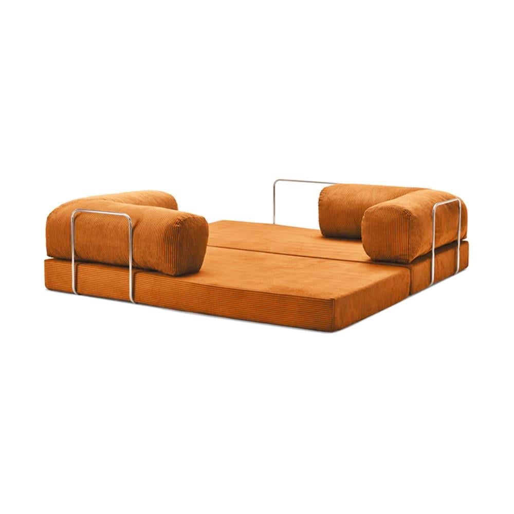 Modern Orange Corduroy Sofa