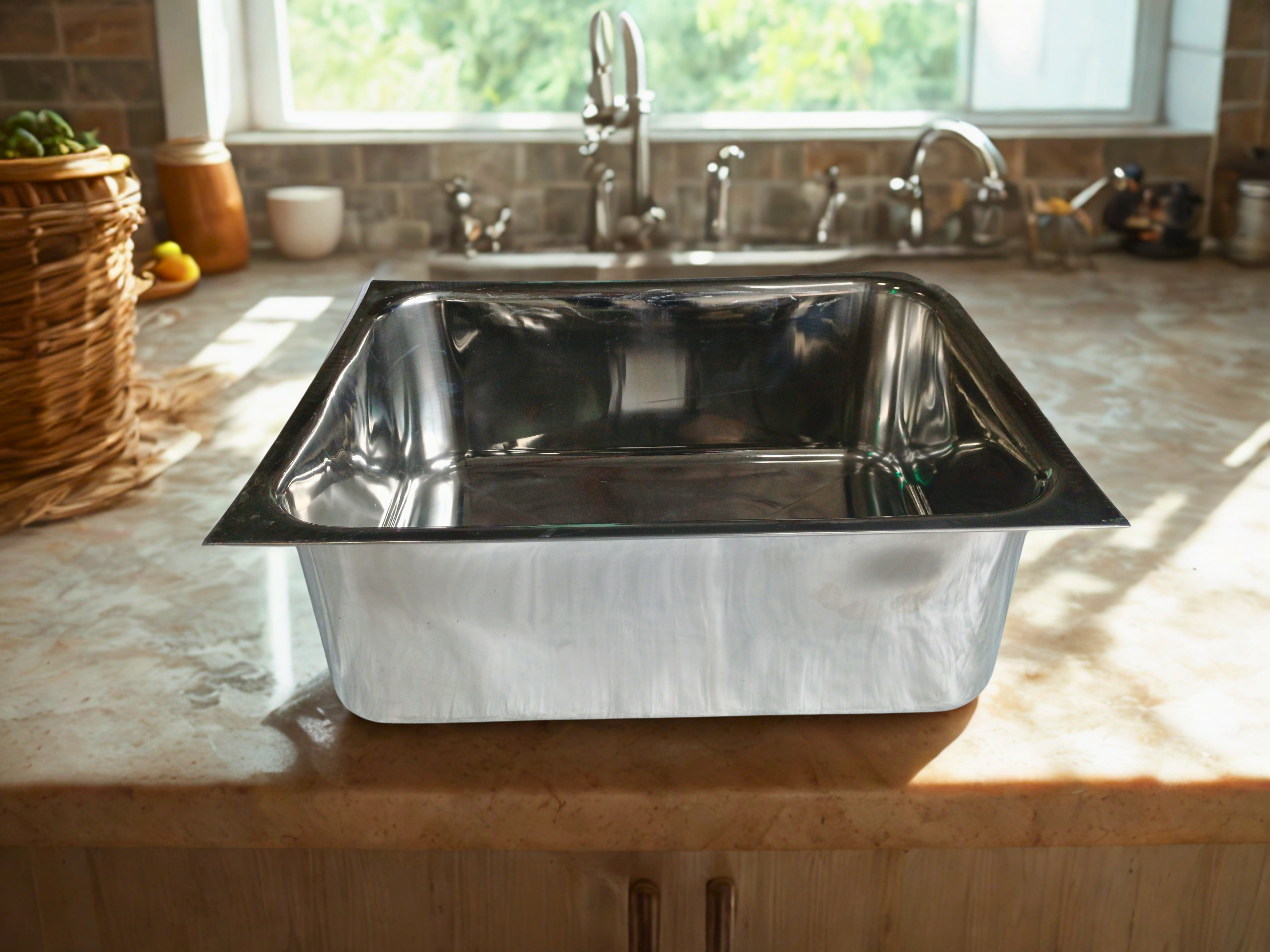 Stainless Steel Rectangular Sink ( 37 x 18 x 8 )