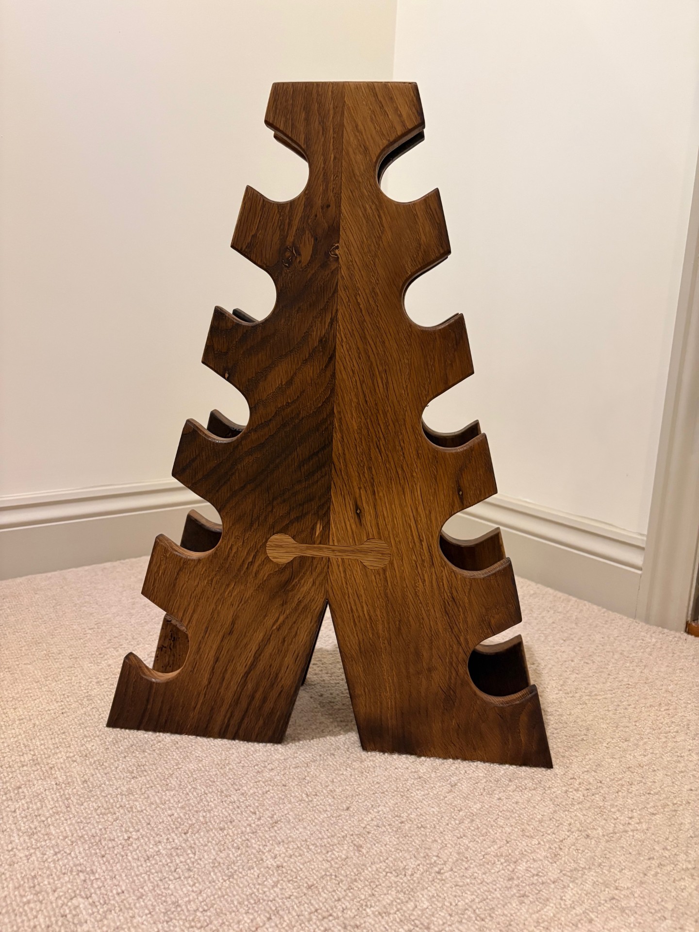 Oak dumbbell rack