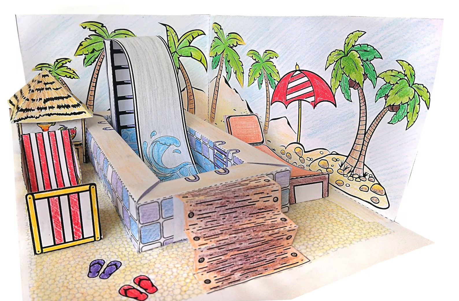 Piscina de Papel 3D – Kit para Imprimir e Montar