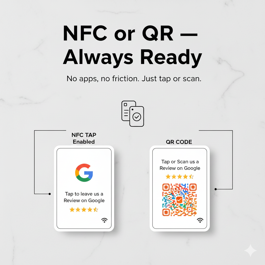 Google Rating with NFC & QR Review Cards